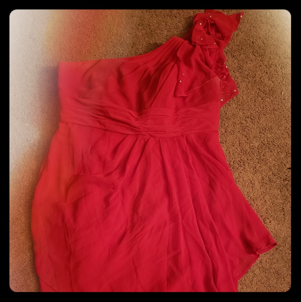 Short red dress from David's Bridal